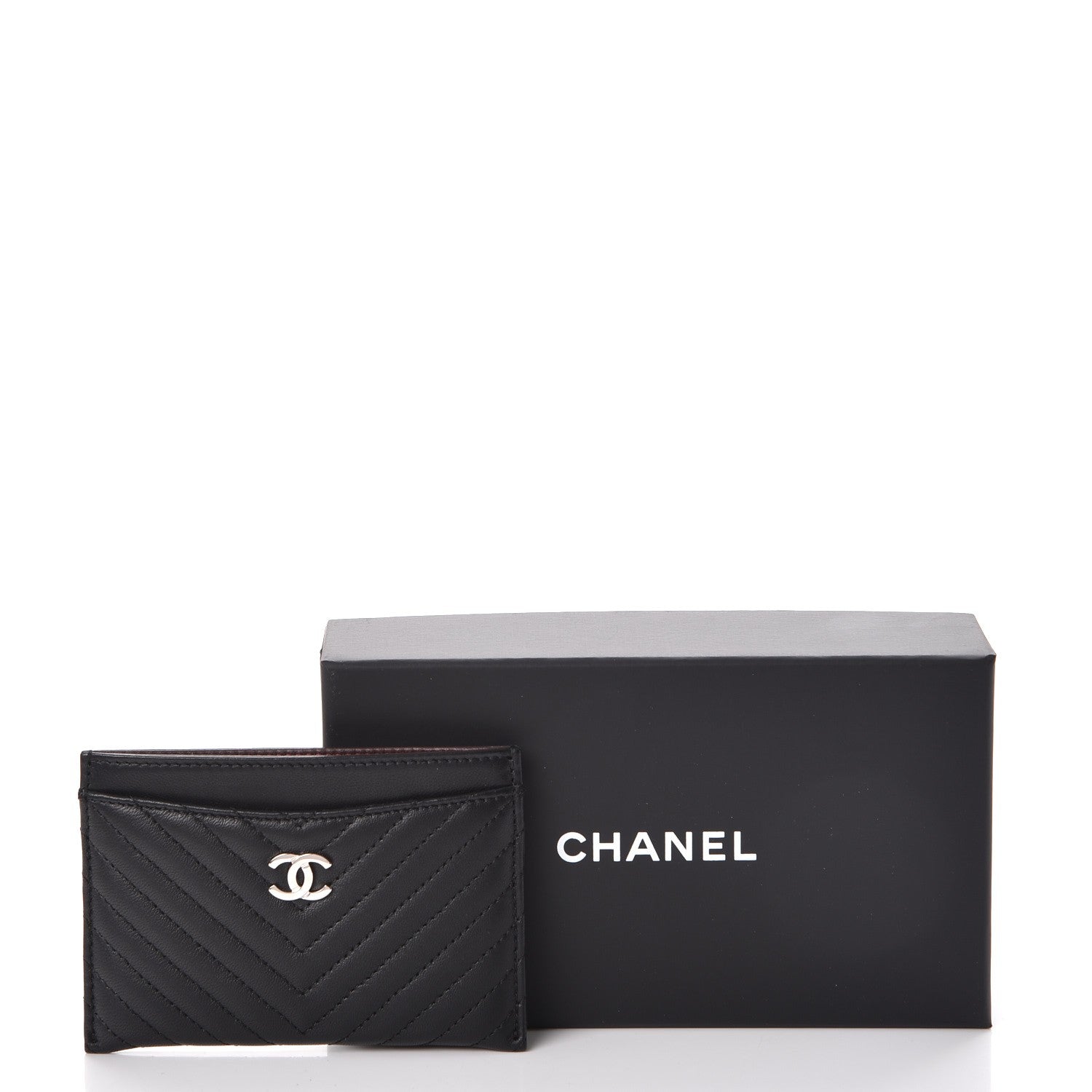 Chanel Lambskin Chevron Card Holder Black 9 of 9