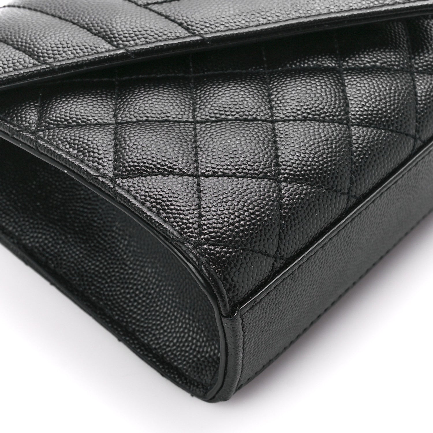 Saint Laurent Grain De Poudre Textured Mixed Matelasse Triquilt Small Monogram Monochrome Satchel Black 10 of 14