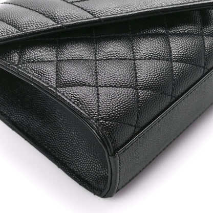 Saint Laurent Grain De Poudre Textured Mixed Matelasse Triquilt Small Monogram Monochrome Satchel Black 10 of 14