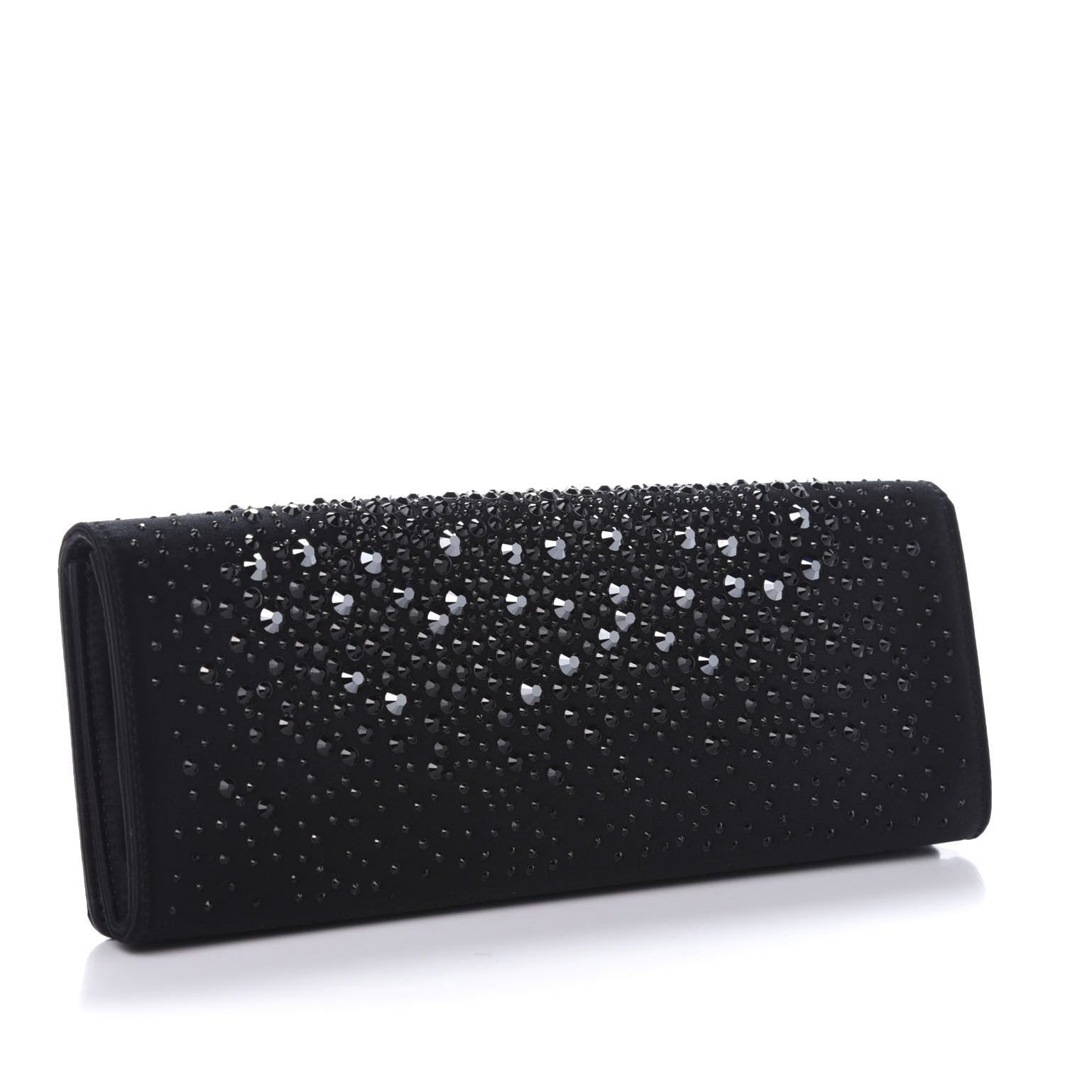 Gucci Satin Crystal Clutch Black 3 of 10