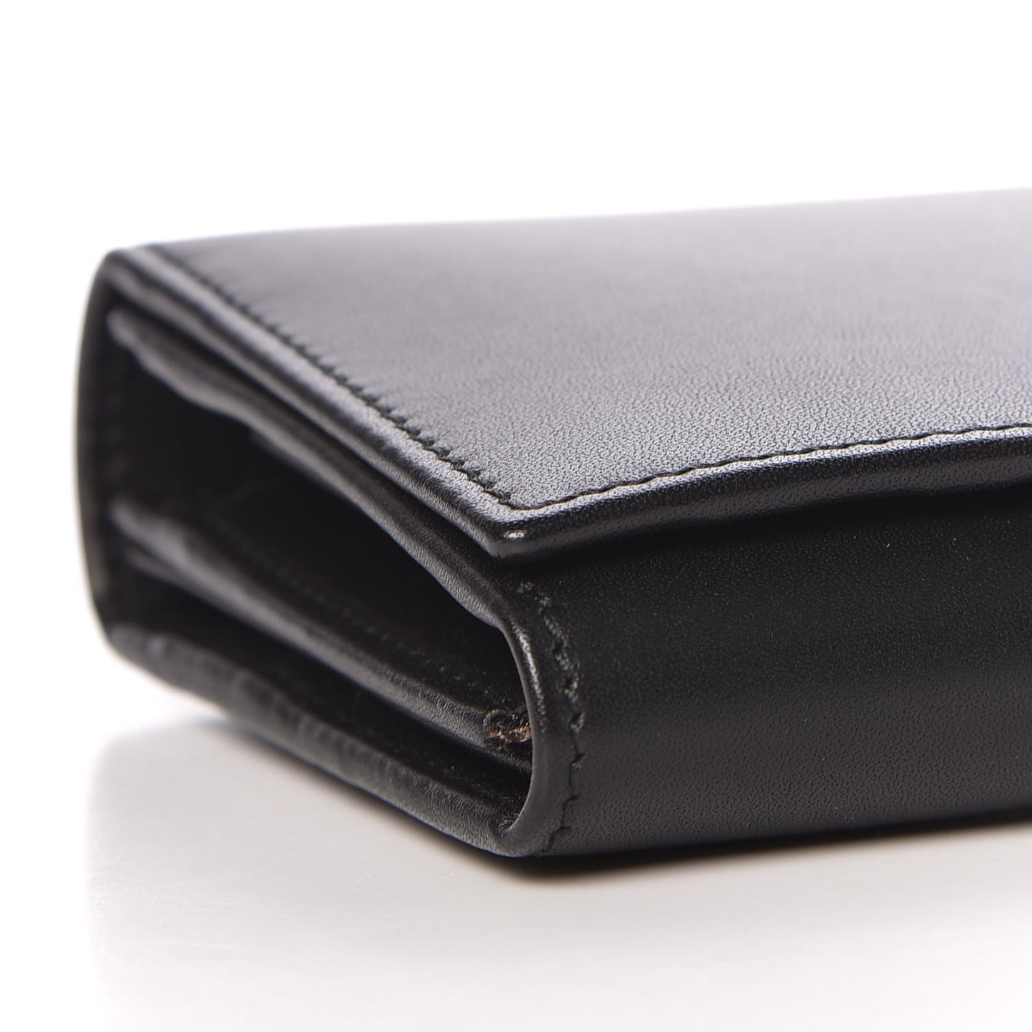 Calfskin Interlocking G Chain Wallet Black