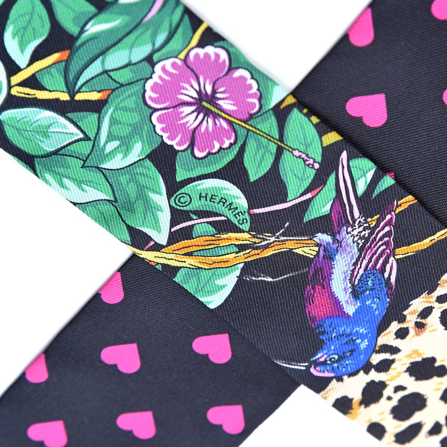 Silk Jungle Love Love Twilly Black Vert Rose Vif
