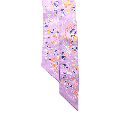 Hermes Silk Isola Di Primavera Twilly Lilas Orange Jaune 2 of 4