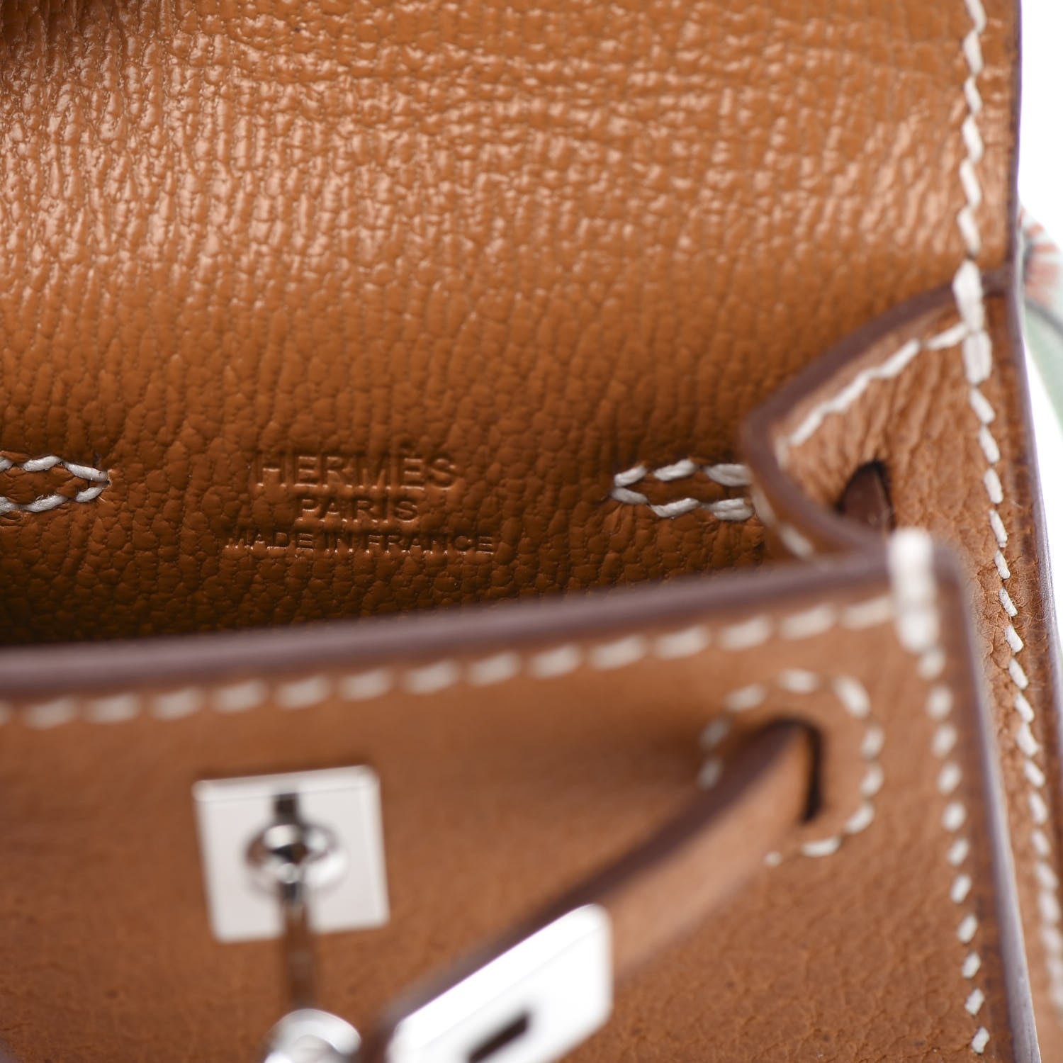 Hermes Peau Porc Mini Kelly Twilly Bag Charm Toffee 4 of 7