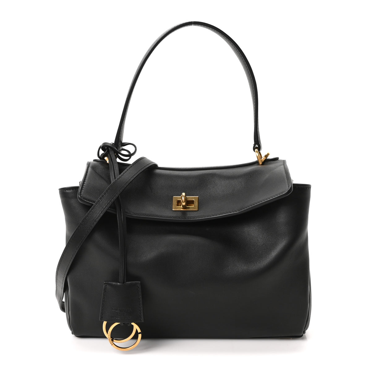 Balenciaga Natural Smooth Calfskin Small Rodeo Top Handle Handbag Black 1 of 10