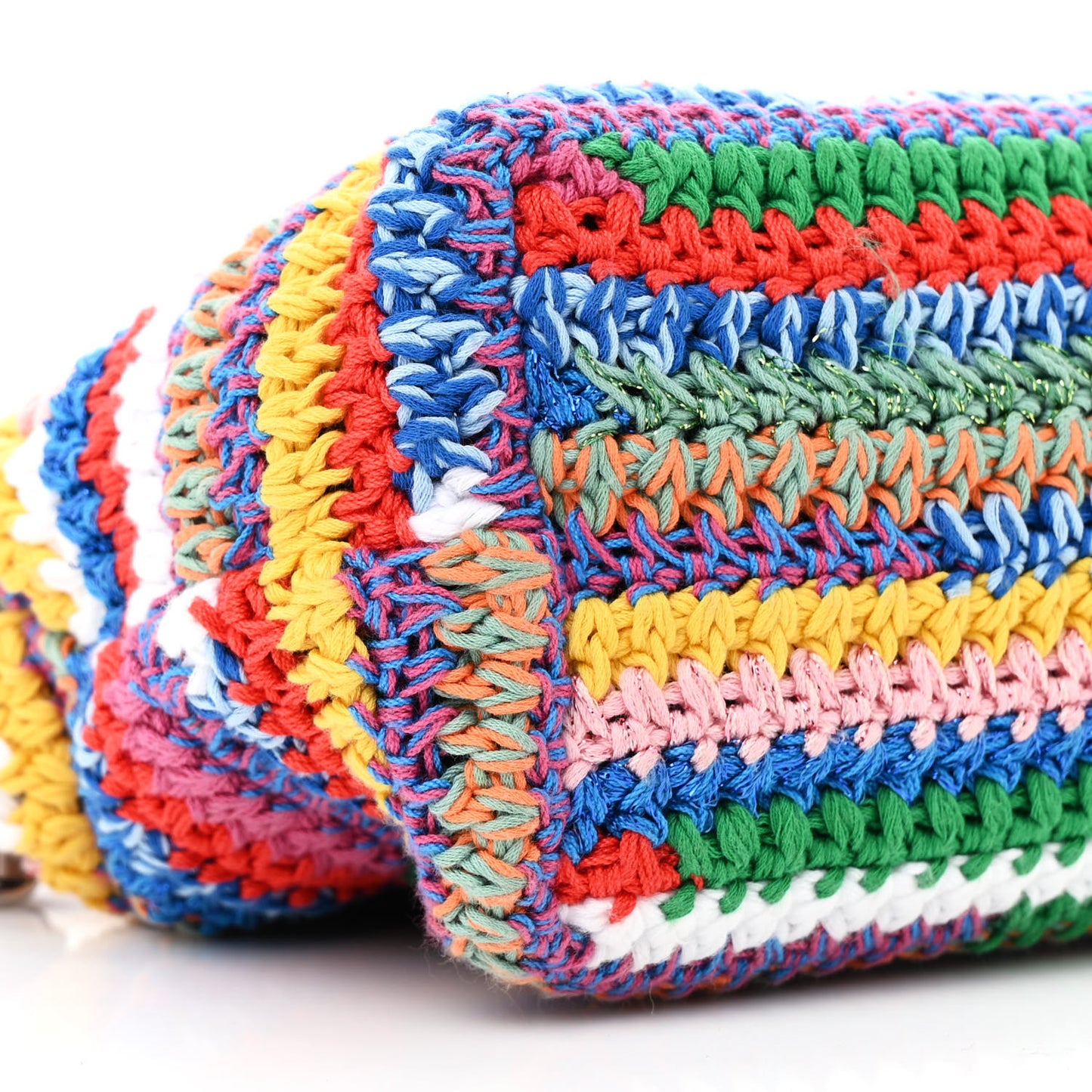 Fabric Crochet Pouch Multicolor