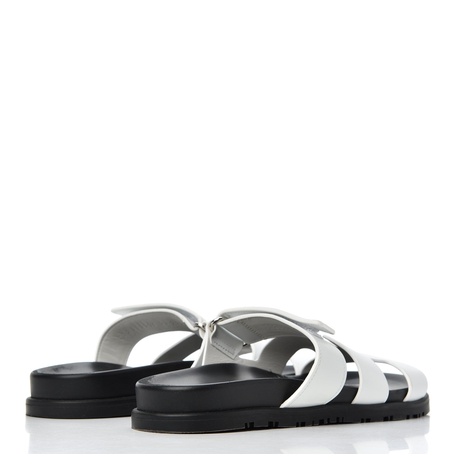 Hermes Calfskin Womens Chypre Sandals 38 White 4 of 11