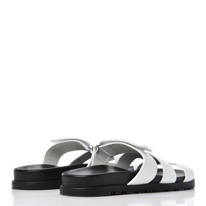 Hermes Calfskin Womens Chypre Sandals 38 White 4 of 11