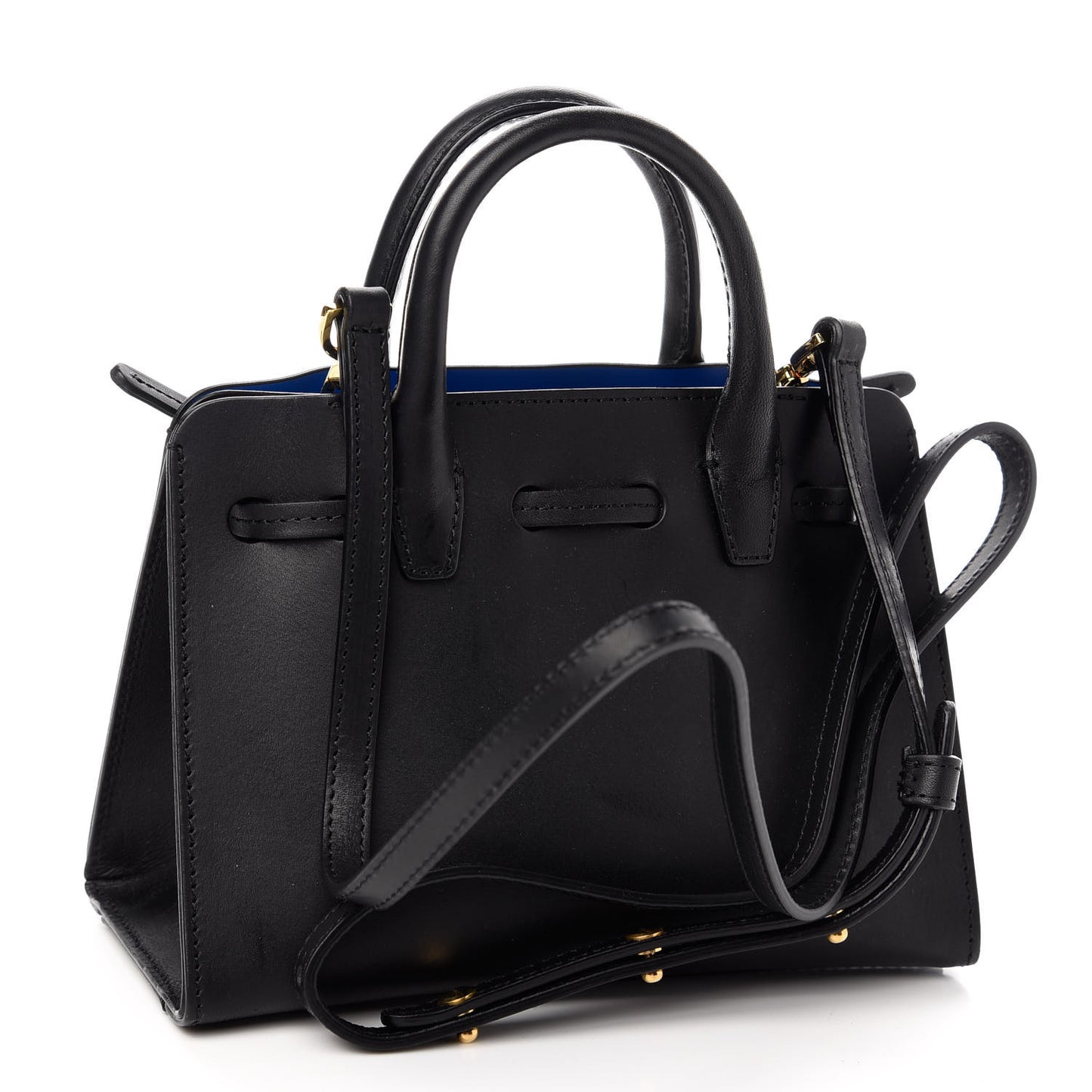 Vegetable Tanned Calfskin Mini Mini Sun Bag Black Royal