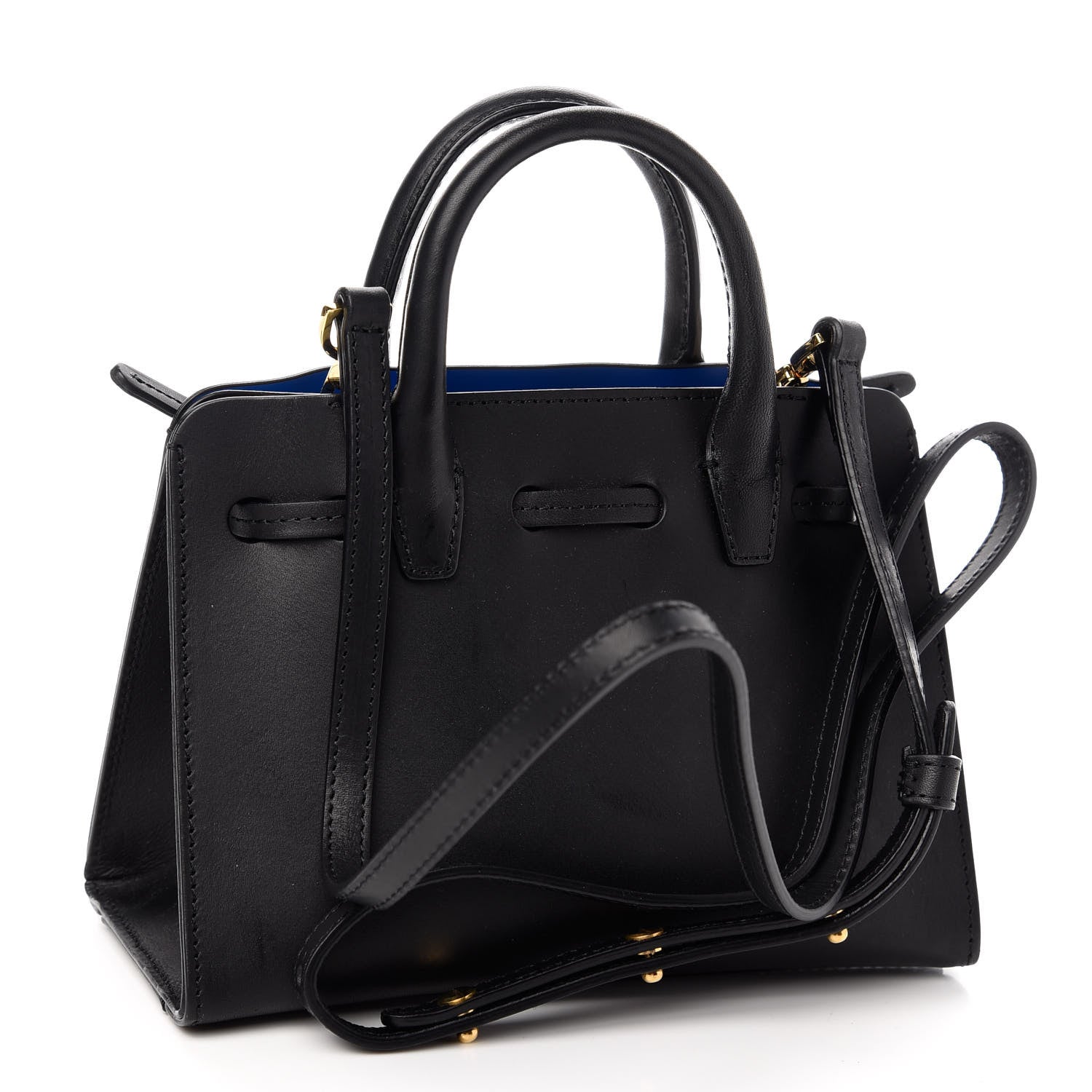 Mansur Gavriel Vegetable Tanned Calfskin Mini Mini Sun Bag Black Royal 3 of 8