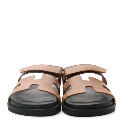 Hermes Calfskin Womens Chypre Sandals 38 Gold 2 of 9