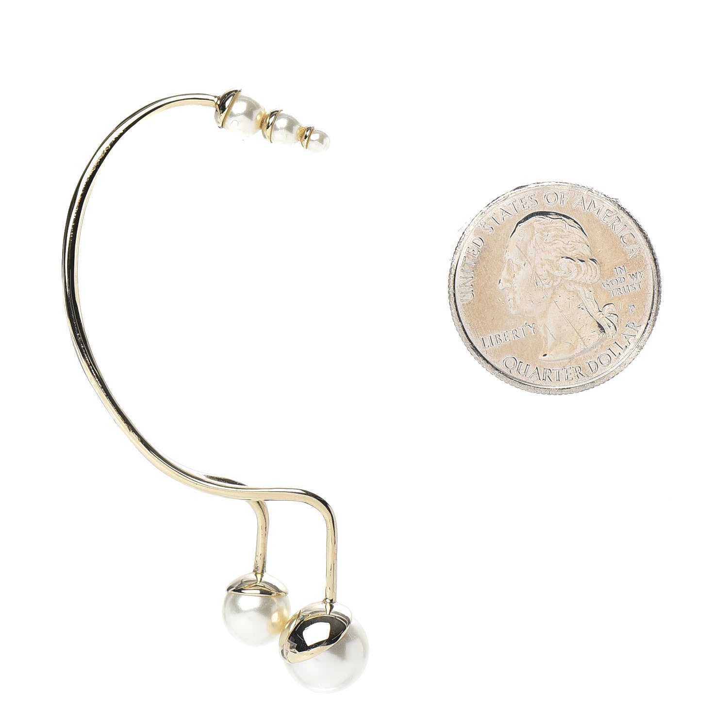 Christian Dior Pearl Earring Jewel Gold 2 of 3