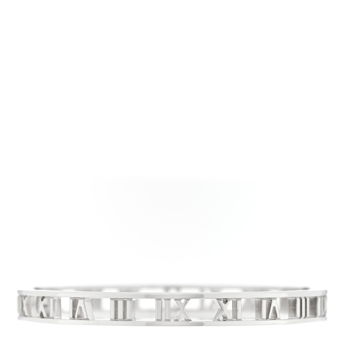 Sterling Silver Narrow Atlas Open Bangle Bracelet