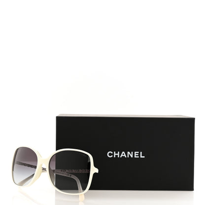 Chanel Acetate Metal Lambskin Square Chain Sunglasses 5210-Q-A White 7 of 7