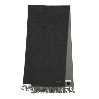 Hermes Cashmere Recto Verso Muffler Anthracite Sauge 2 of 4