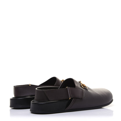 Gucci Calfskin Mens Horsebit River Slingback Slippers 10 Cocoa 4 of 8