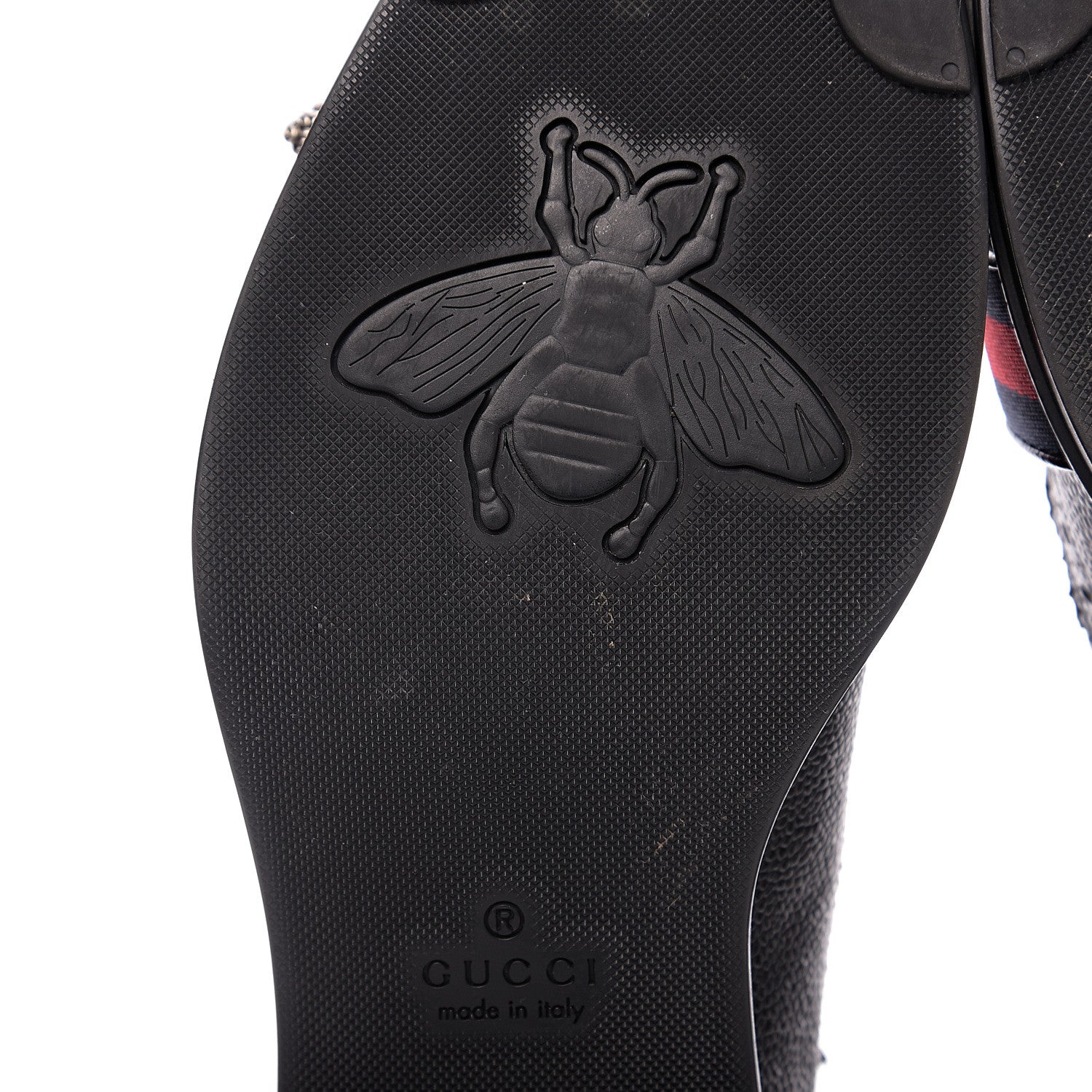 Gucci Pebbled Calfskin Dionysus Web Mens Martins Shoes 8 Black 11 of 12