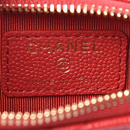 Chanel Caviar Quilted Small Cosmetic Case Red 6 of 7
