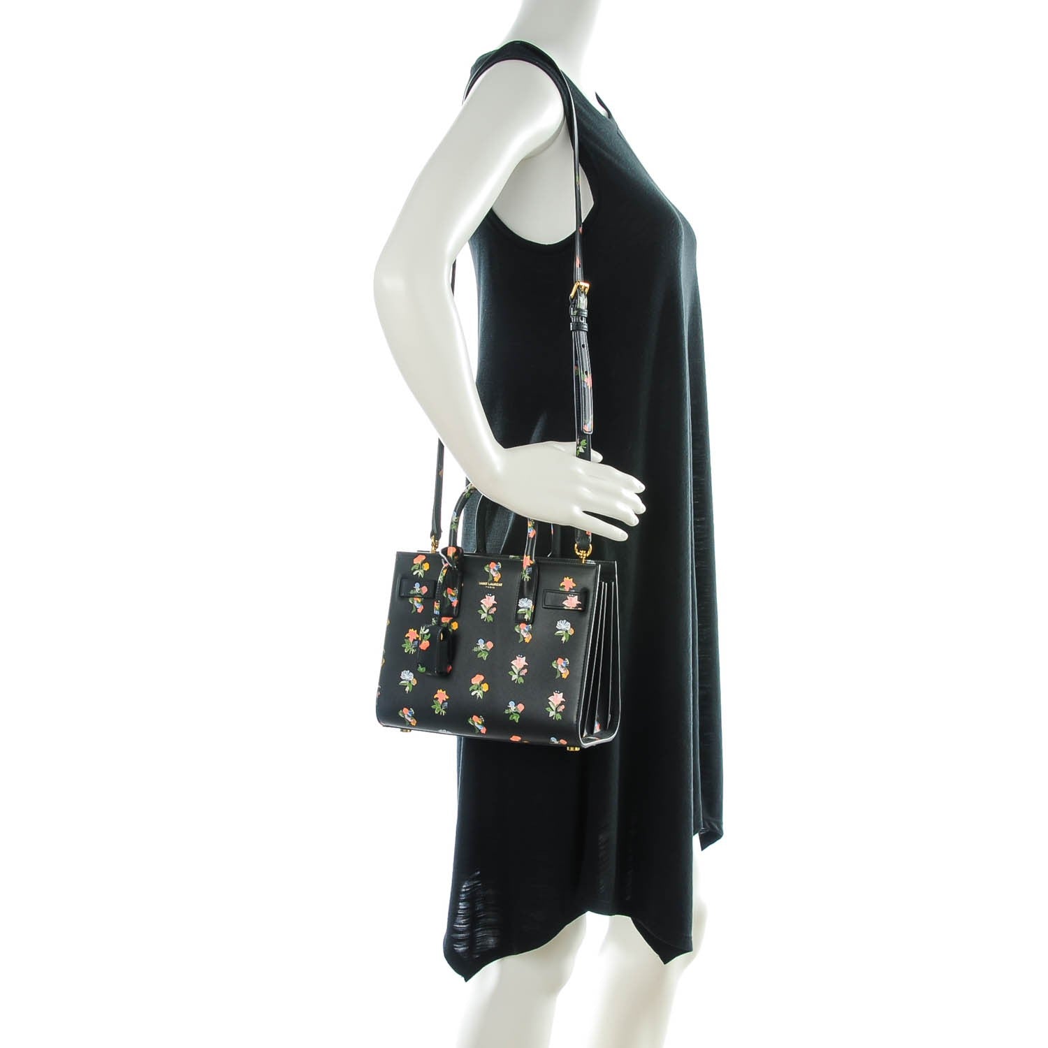 Saint Laurent Calfskin Prairie Printed Nano Sac De Jour Black Multicolor 2 of 7