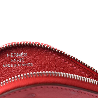 Hermes Ostrich Tutti Frutti Strawberry Coin Purse Charm Rouge Vif Canopee 4 of 7
