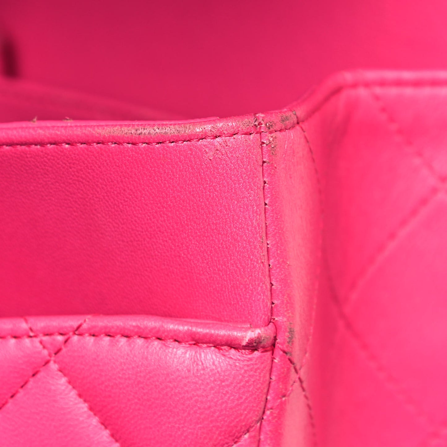 Lambskin Quilted Jumbo Double Flap Dark Pink