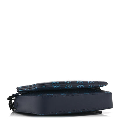Louis Vuitton Calfskin Monogram Shadow Trio Messenger Navy River Blue 4 of 11