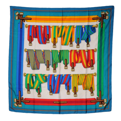 Hermes Silk Sangles Scarf 90 Bleu 2 of 4