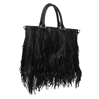 Prada Nappa Fringe Tote Black 3 of 13