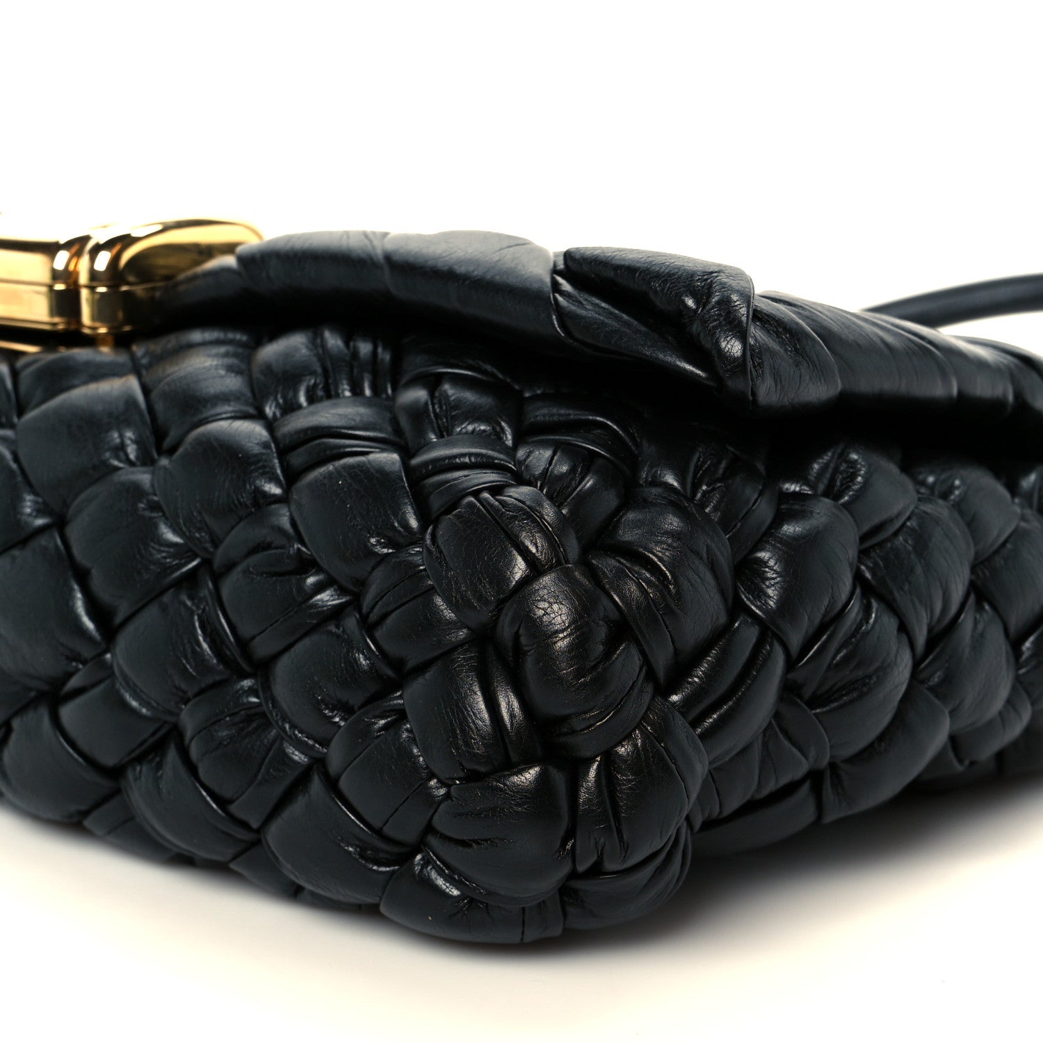 Bottega Veneta Calfskin Intreccio Rumple Desiree Shoulder Bag