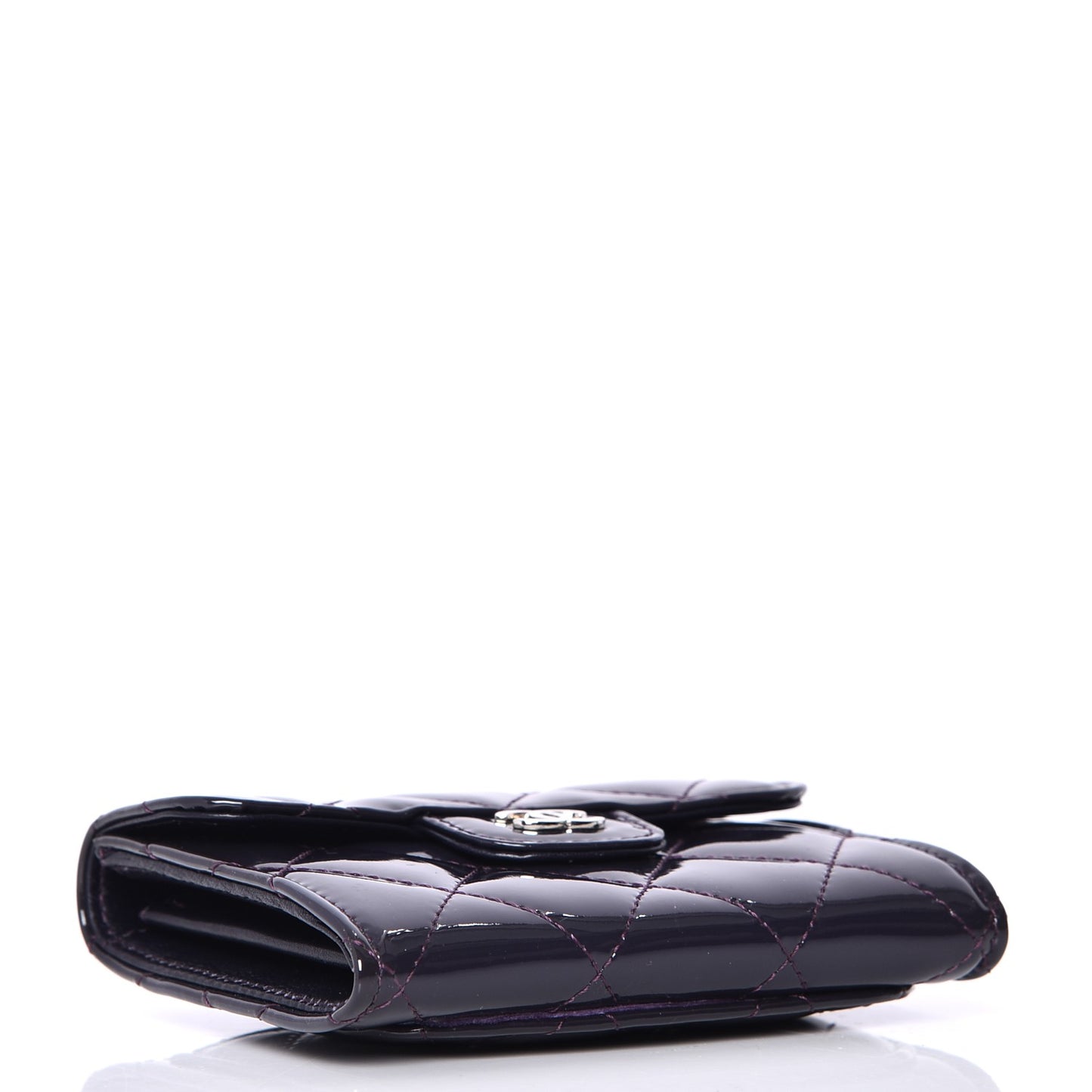 Patent Quilted Card Holder Purple