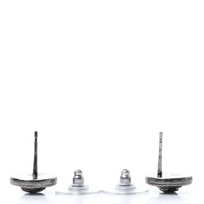 Chanel CC Round Earrings Ruthenium 3 of 4