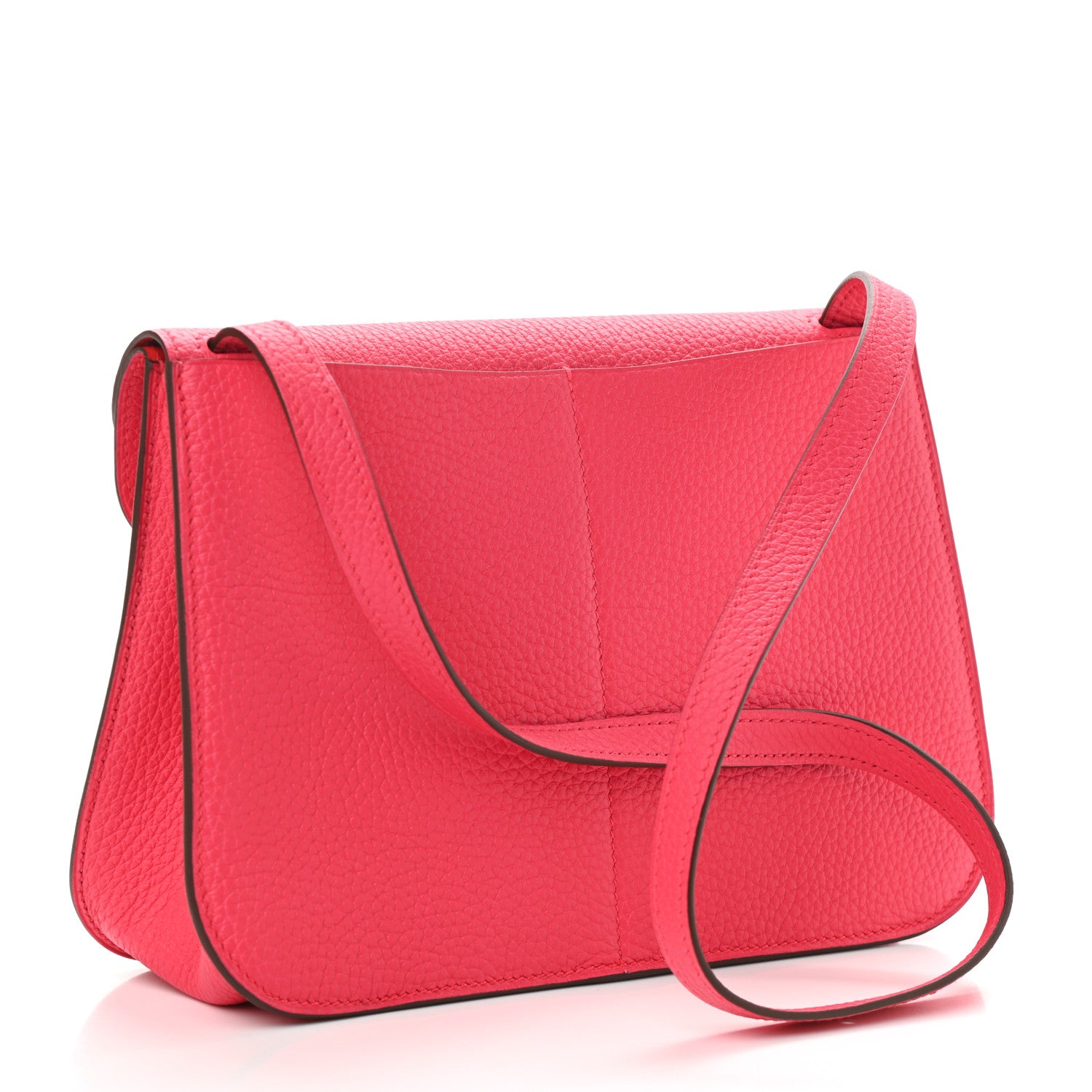 Hermes Taurillon Clemence Halzan 25 Rouge De Coeur Rose Extreme