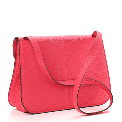 Hermes Taurillon Clemence Halzan 25 Rouge De Coeur Rose Extreme 3 of 9