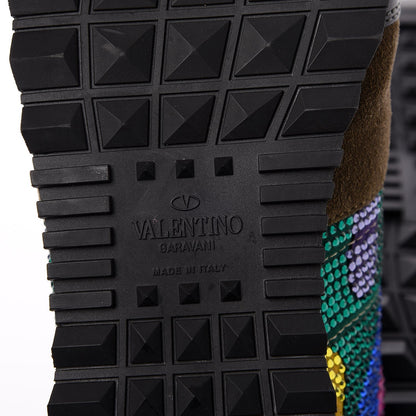 Valentino Garavani Suede Crystal Camouflage Womens Rockrunner Sneakers 38 Multicolor 6 of 10