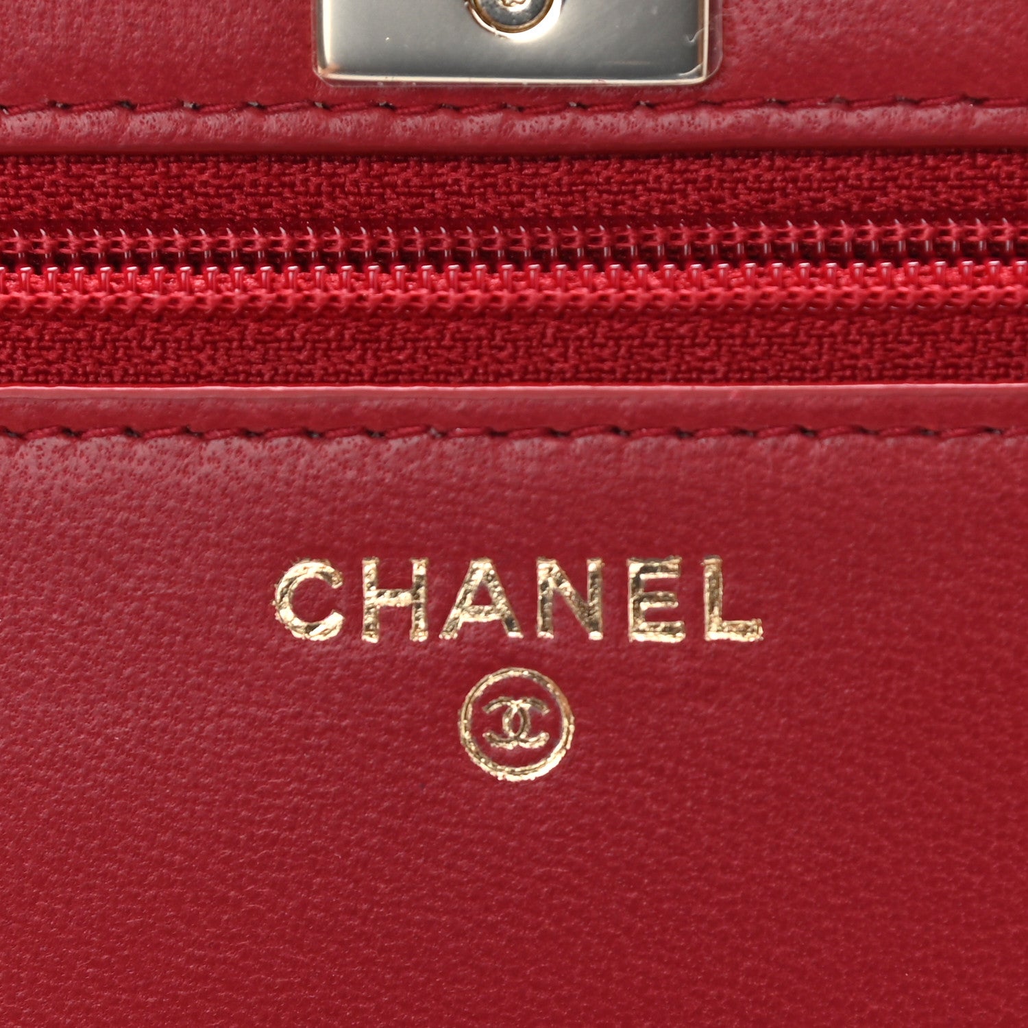 Chanel Lambskin Quilted Trendy CC Wallet On Chain WOC Red 5 of 14