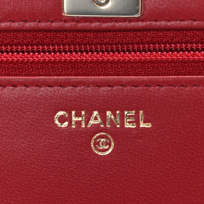 Chanel Lambskin Quilted Trendy CC Wallet On Chain WOC Red 5 of 14
