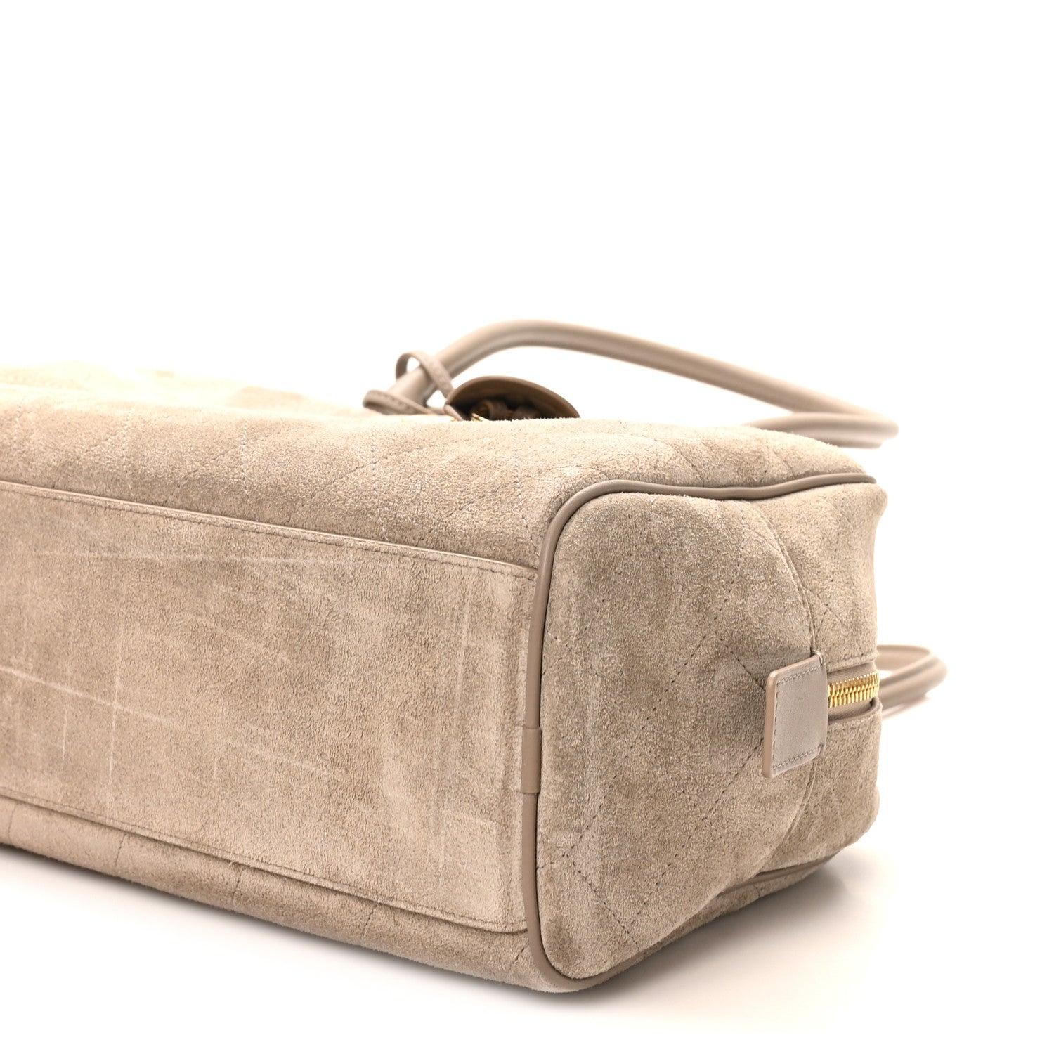 Chanel Suede Calfskin Large Perfect Bowling Bag Grey 10 of 10