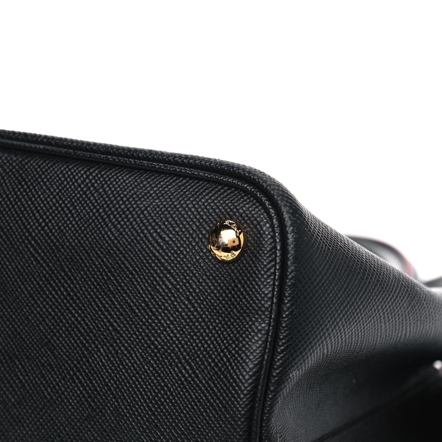 Saffiano Cuir Small Double Bag Black Fuoco