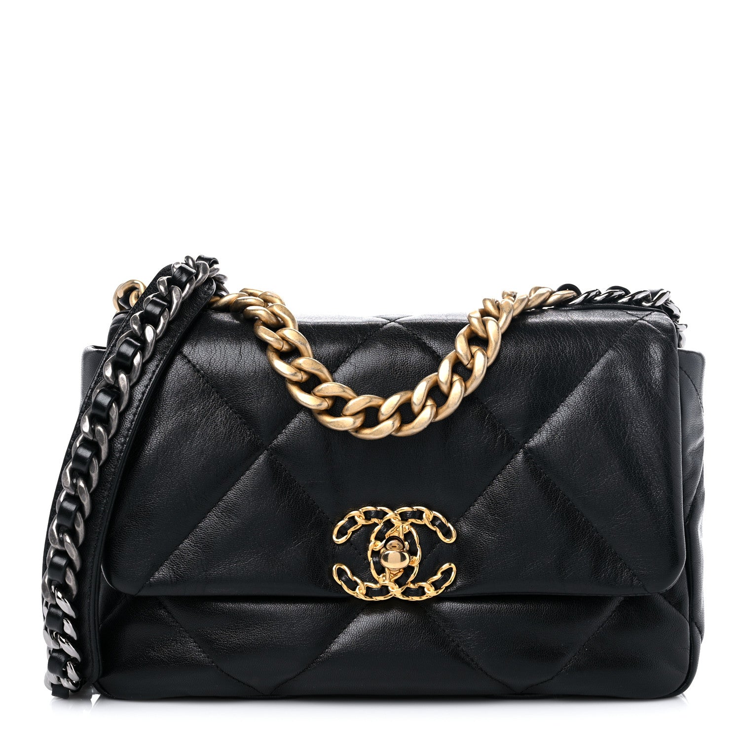 Chanel Goatskin Quilted Medium Chanel 19 Flap Black 1 of 11