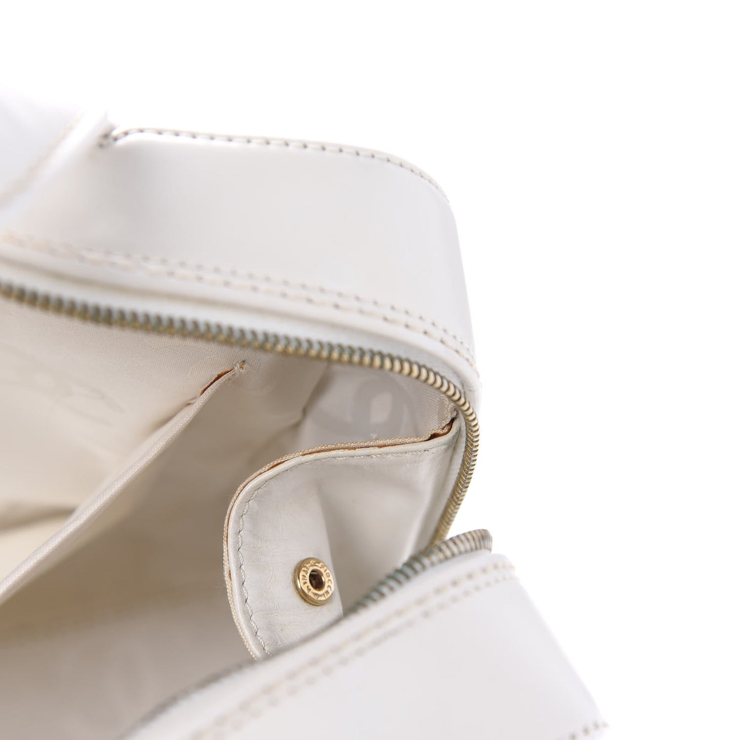 Calfskin Contrast Stitch Surpique Bowler White