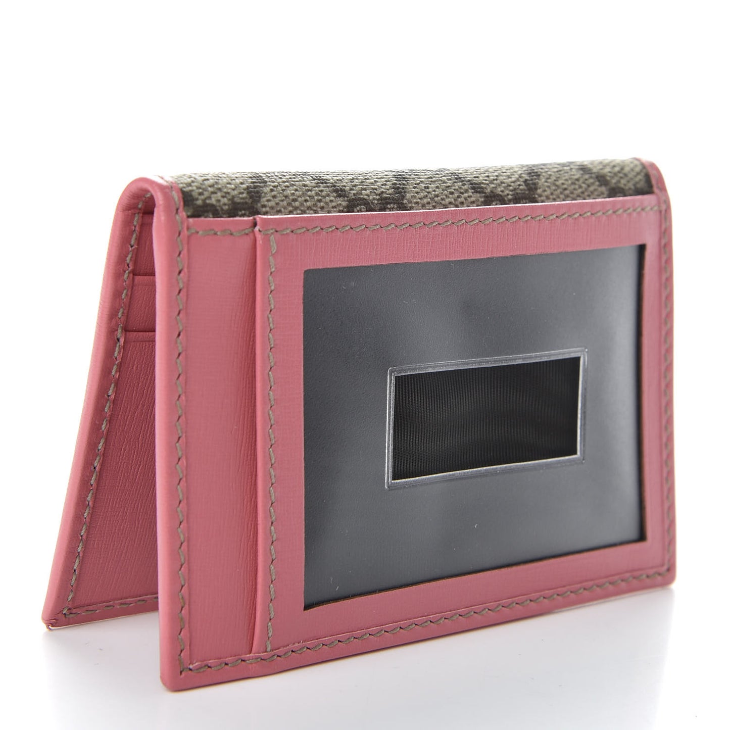 GG Plus Monogram Joy ID Card Wallet Pink