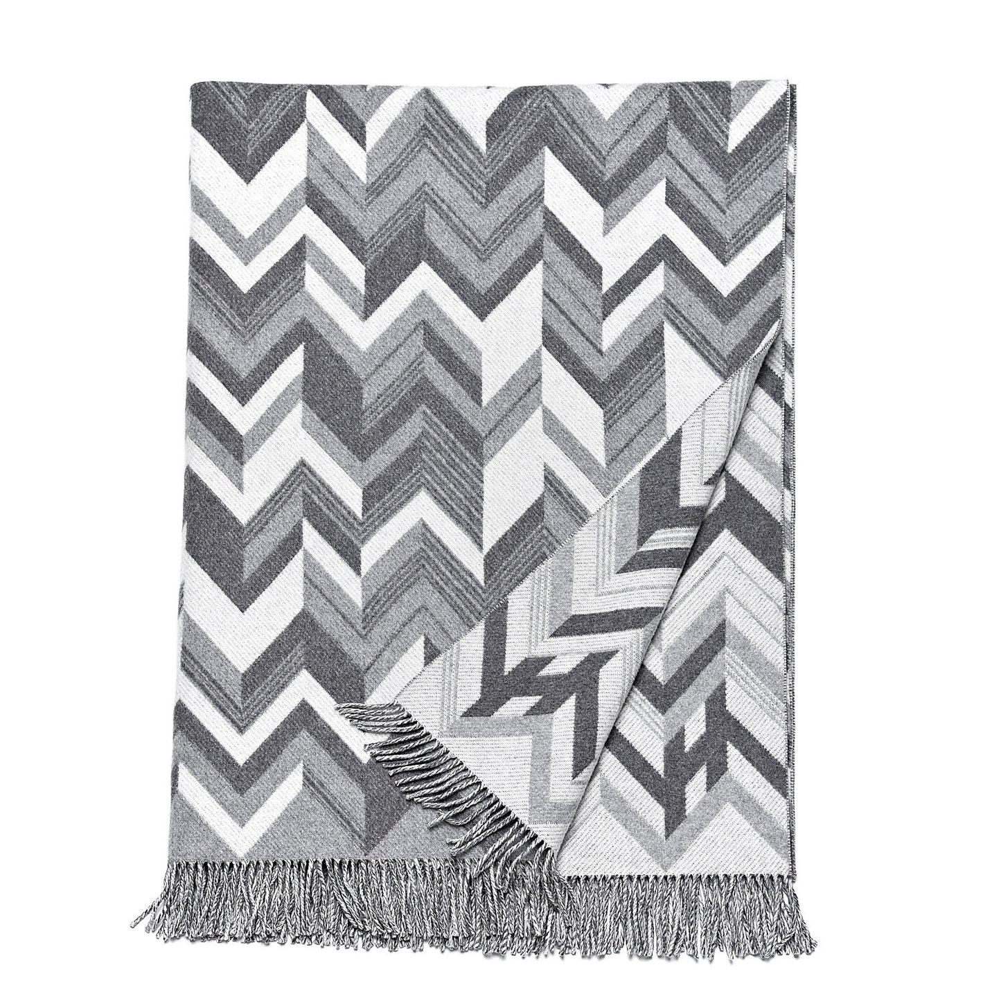 Wool Cashmere Camo Chevrons Blanket