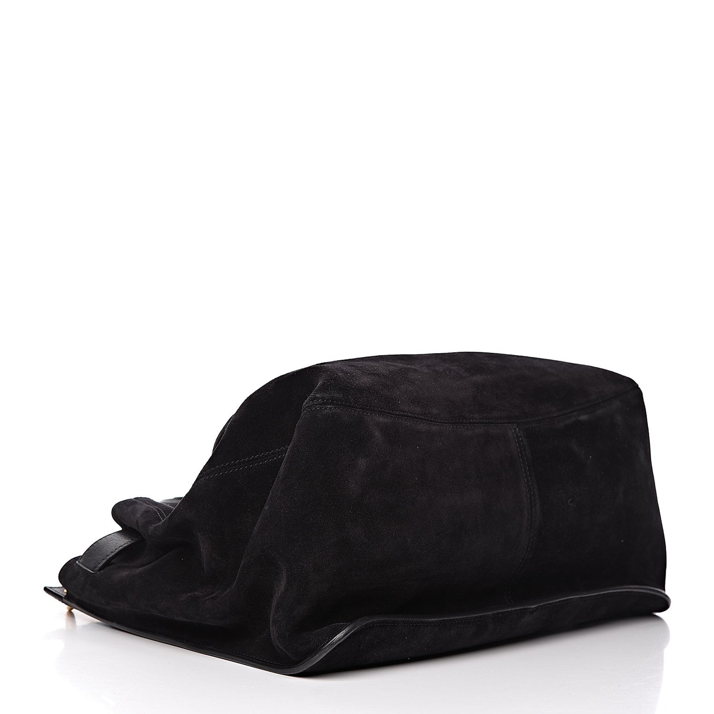 Suede Lock-Front Sling Bag Black