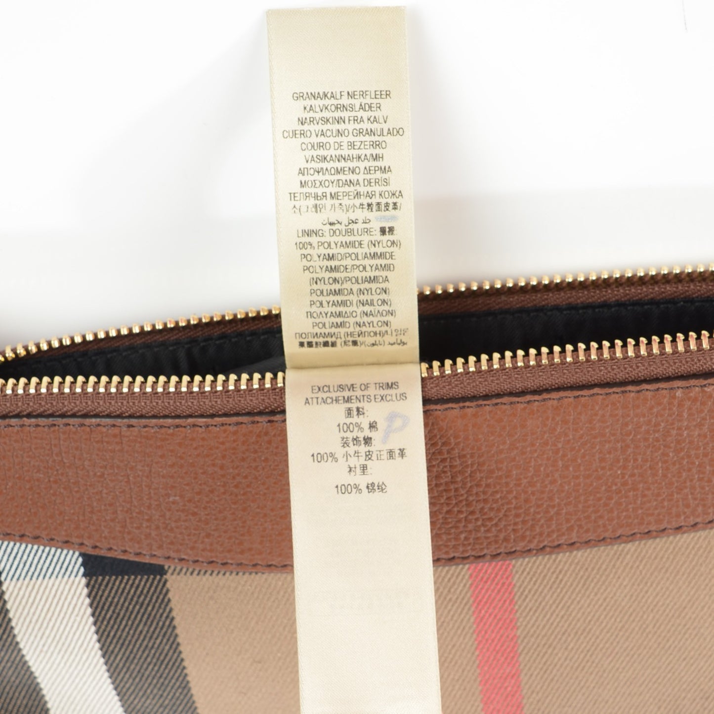 House Check Derby Peyton Crossbody Clutch Bag Tan