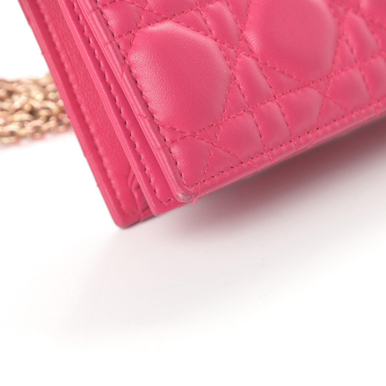 Christian Dior Lambskin Cannage Lady Dior Convertible Clutch Fuchsia 14 of 14