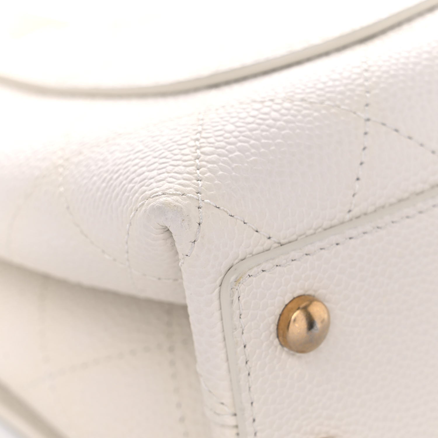 Chanel Grained Calfskin Small Stitched Flap White 10 of 15