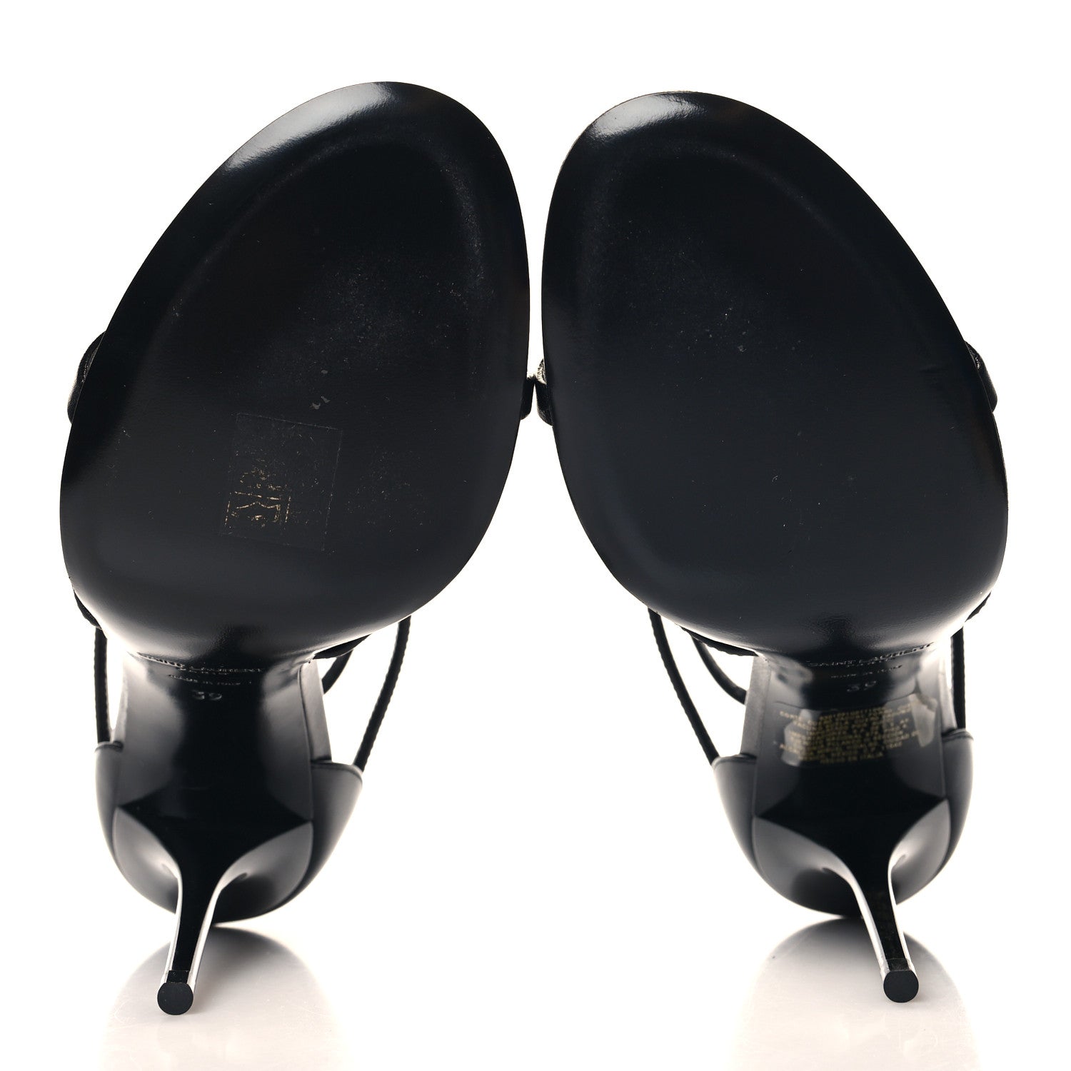 Saint Laurent Calfskin Cassandra 100 Sandals 39 Black 6 of 10