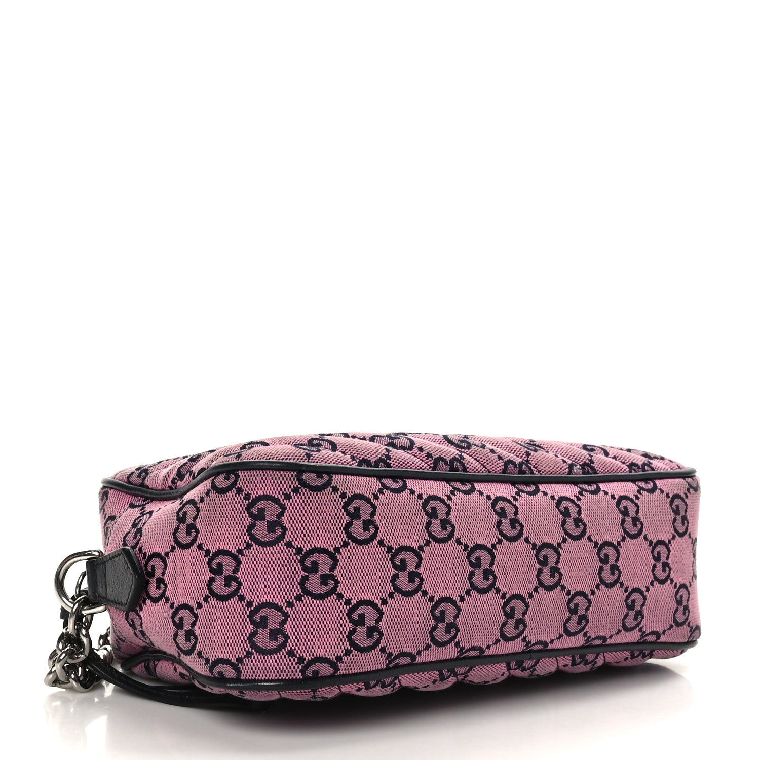 Gucci Monogram Multicolor Matelasse Diagonal Small GG Marmont Chain Shoulder Bag Pink Blue 5 of 10