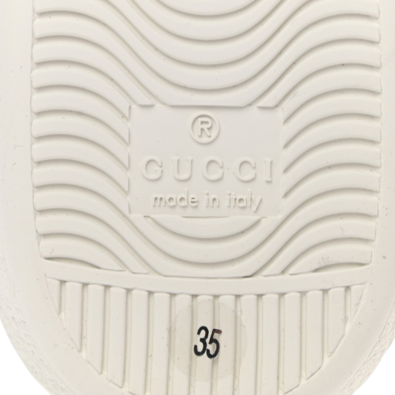 Gucci Calfskin Ayers Bee Embroidered Womens Ace Sneakers 35 White Green 6 of 8