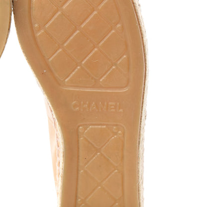 Chanel Lambskin CC Espadrilles 39 Beige Black 7 of 11